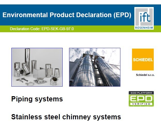 Dichiarazione ambientale di prodotto Canne fumarie Schiedel