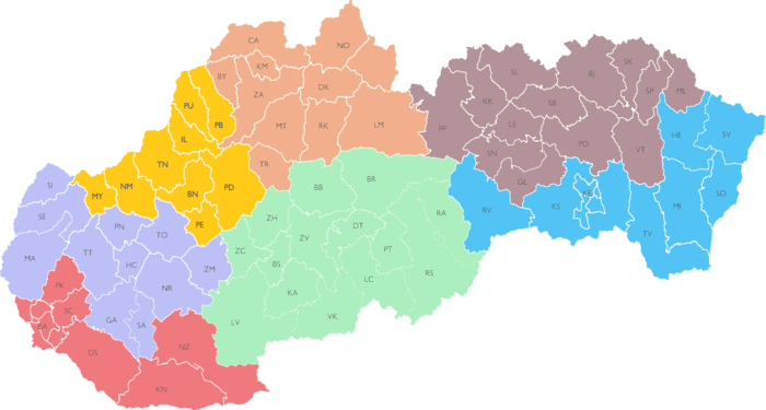 Mapa regiónov 