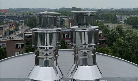 Vyústenie CLV komínov nad strechou