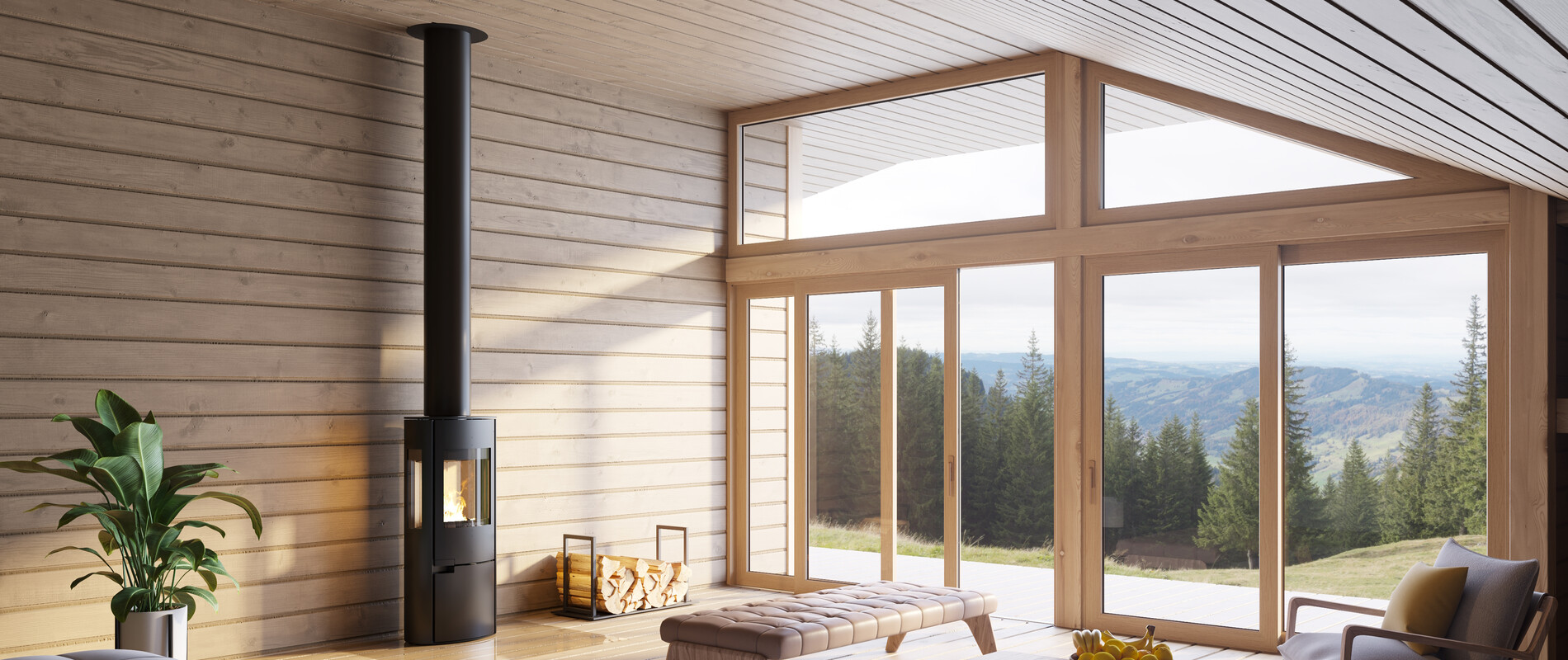 Stålskorsten fra brændeovn