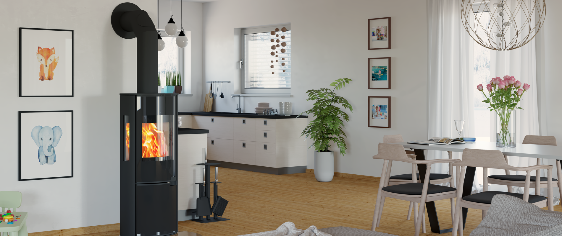 Der SIRIUS 3.1 bietet mit seinen seitlichen Sichtscheiben einen noch besseren Blick aufs Feuer