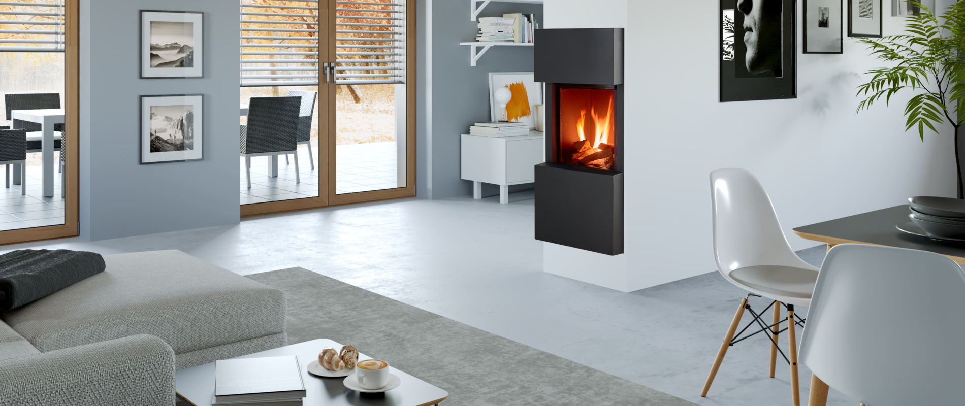 KINGFIRE GAS DOPIO - smart zariadeniami ovládaný plynový krb