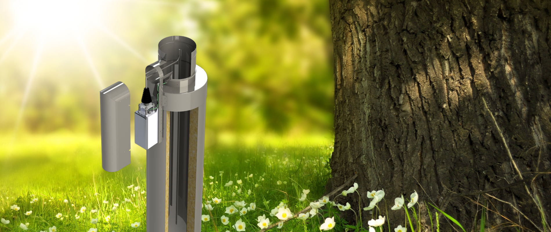 ePURO TOP is the fine dust separator for the chimney outlet