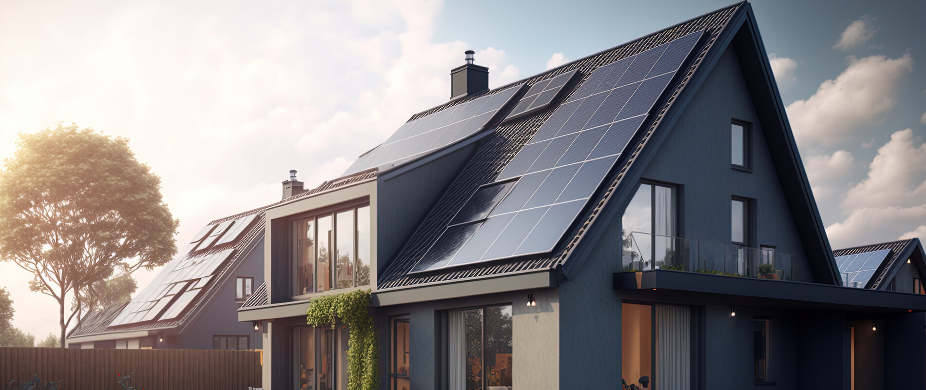 Hausdach mit Satteldach und Schornstein  | © AdobeStock 554397802